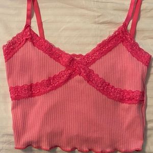 SHEIN Hot Pink/Pink lace tank💓💞💗